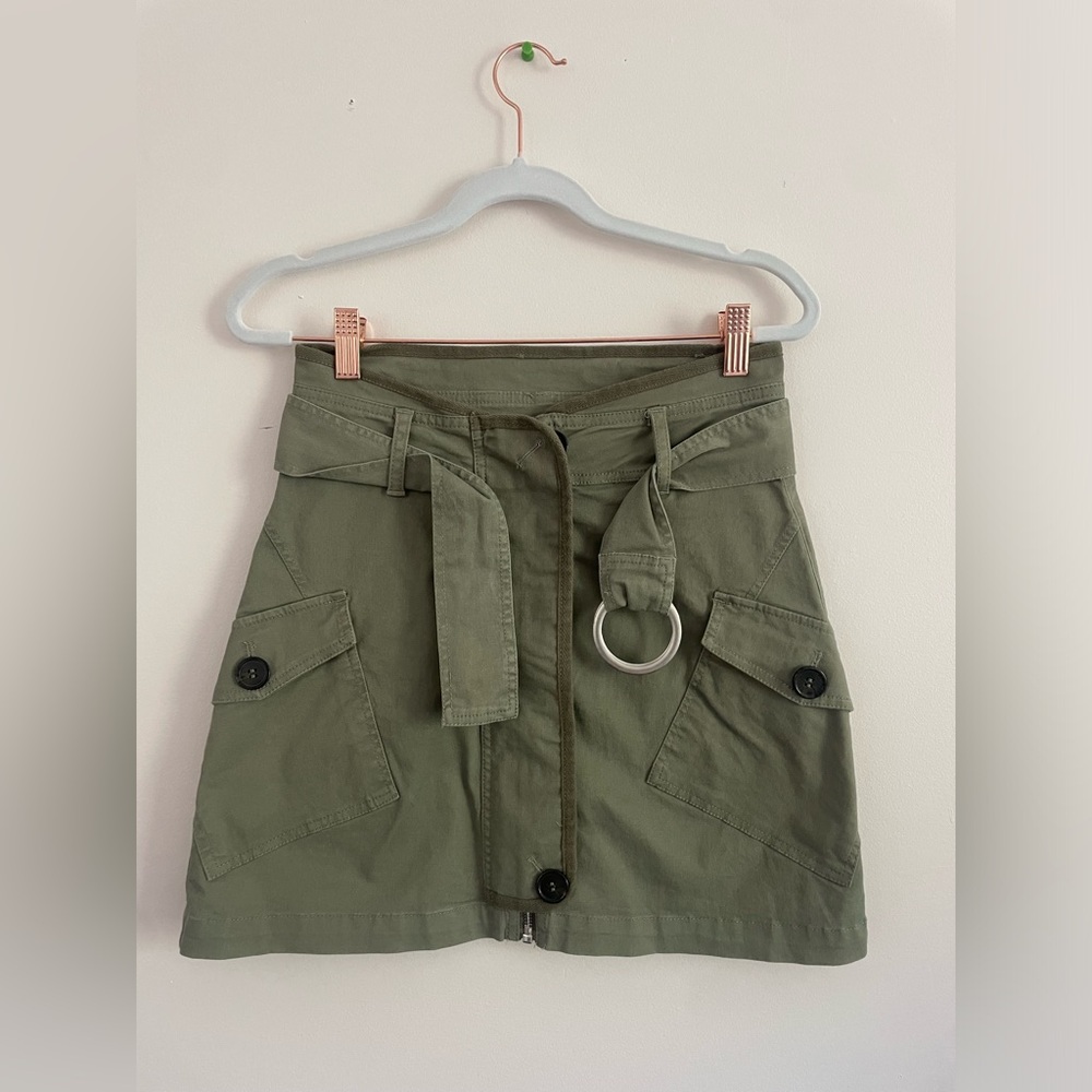 Army green cargo skirt